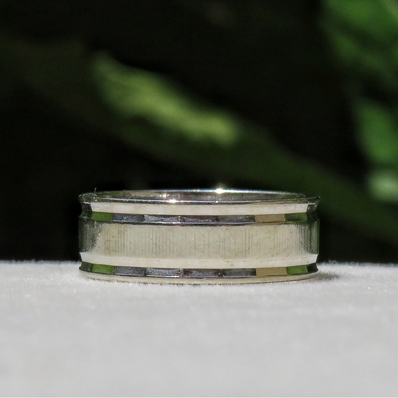 Vintage 14k White Gold Orange Blossom Ring Band 6mm Size 5 3.88g - Picture 4 of 9